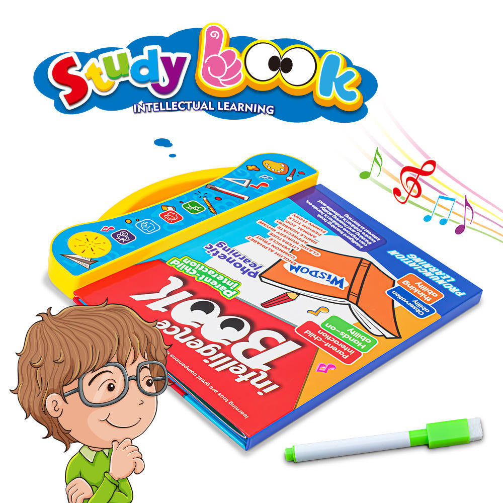 Interactive Learning Book — child pressing a page