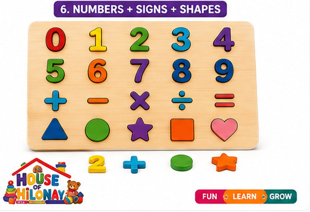 Wooden Knobbed Puzzle Board for Toddlers — close-up of wooden knobs