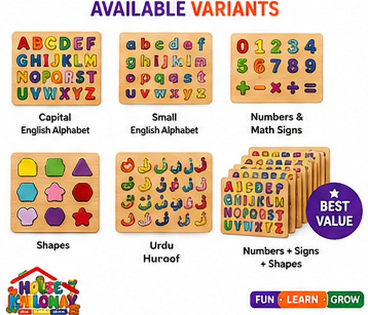 Wooden Knobbed Puzzle Board for Toddlers — board laid flat with all pieces