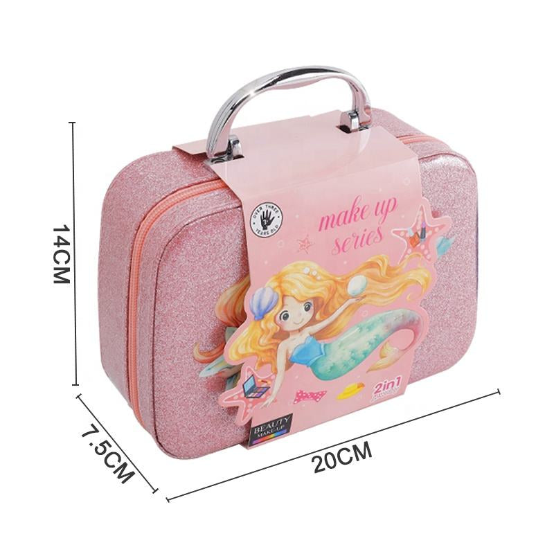 Mermaid Makeup Suitcase — carry handle and size