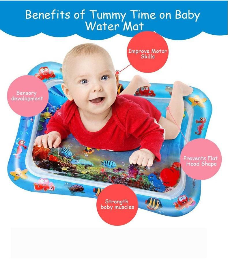 Baby Water Tummy Time Mat — baby lying on the mat